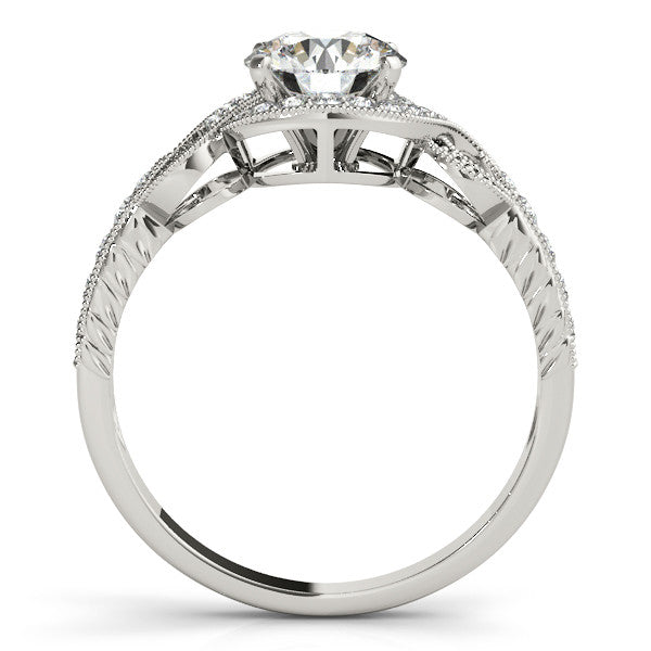 Vintage Inspired Moissanite and Diamond Engagement Ring - Vine - Moissanite Rings