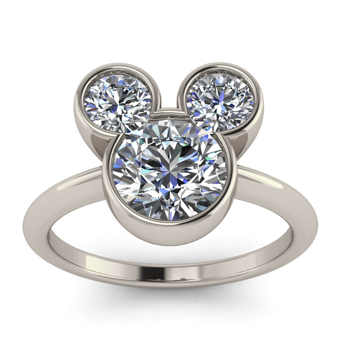 Mouse Ears Magically Inspired Engagement Ring - Mouse Ears Magic Solitaire